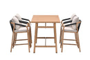 Monti barset - 5-delig- light teaklook - rope lava zwart - gobi sand - Majorr