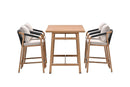 Monti barset - 5-delig- light teaklook - rope lava zwart - gobi sand - Majorr