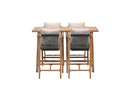 Monti barset - 5-delig- light teaklook - rope lava zwart - gobi sand - Majorr