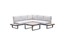 Masone loungeset - 4-delig -  carbon black  valley sand - light teak Vironwood - Majorr