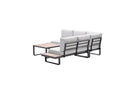 Masone loungeset - 4-delig -  carbon black  valley sand - light teak Vironwood - Majorr