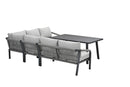 Monti lounge-diningset - 5-delig - carbon black -  rope taupe - valley sand - Majorr