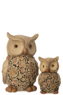 Owl Wood Imitation Polyresin Natural Large