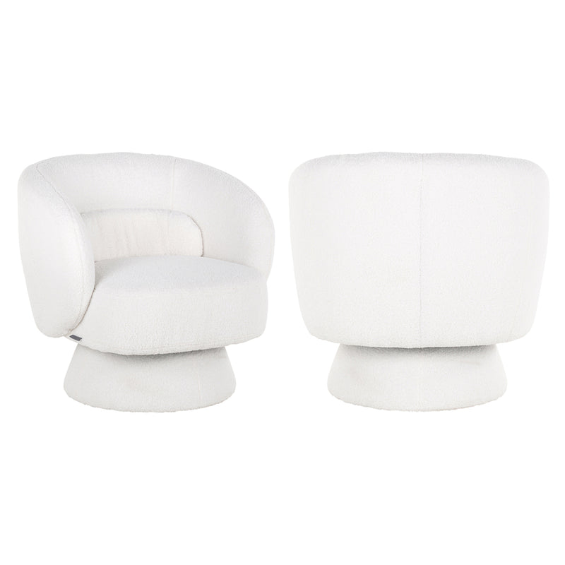 Draaifauteuil Senna white furry - Majorr