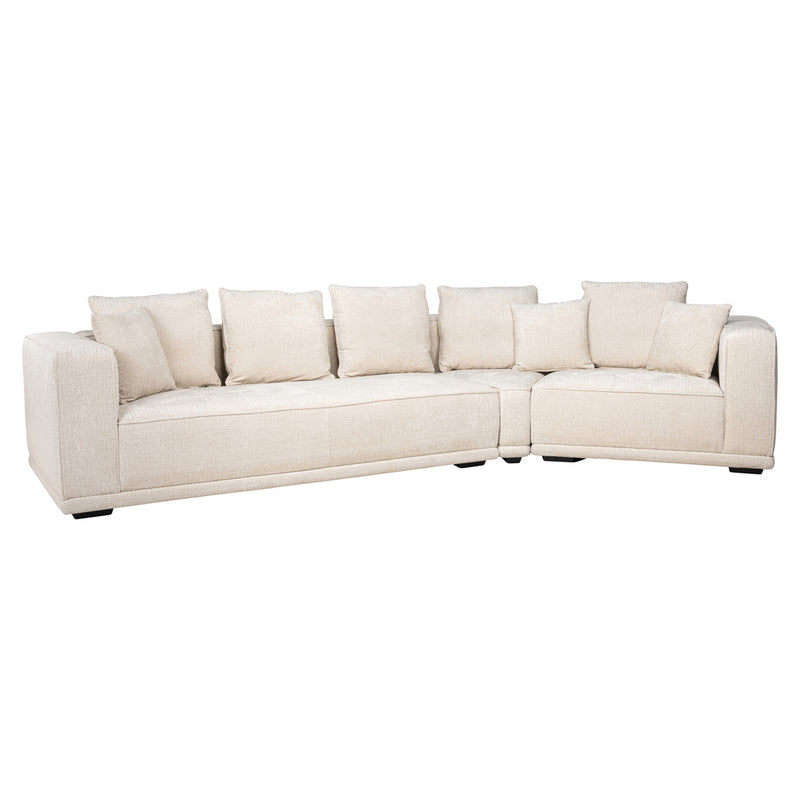 Sofa Lusso 4-zits beige chenille - Majorr