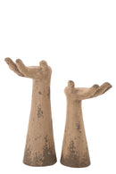 Set Of 2 Hands Antique Outdoor Magnesium Beige