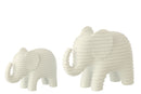 Elephant Striped Polyresin White Large