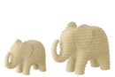 Elephant Striped Polyresin Beige Large