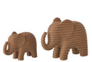 Elephant Striped Polyresin Brown Large