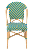 Dining Chair Geo Rattan Yellow/Azure Blue