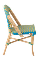 Dining Chair Geo Rattan Yellow/Azure Blue