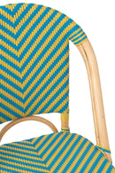 Dining Chair Geo Rattan Yellow/Azure Blue