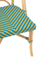 Dining Chair Geo Rattan Yellow/Azure Blue