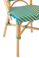 Dining Chair Geo Rattan Yellow/Azure Blue