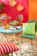 Dining Chair Geo Rattan Yellow/Azure Blue