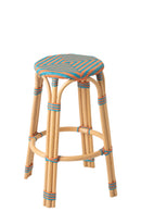 Stool Geo Rattan Orange/Turquoise - Majorr