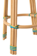 Stool Geo Rattan Yellow/Azure Blue - Majorr