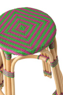 Stool Geo Rattan Pink/Green