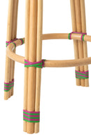 Stool Geo Rattan Pink/Green