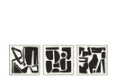Wall Decoration Geometric Mdf Black/White Assortment Of 3 - Majorr