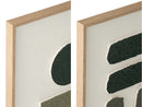 Wall Decoration 3D Objects Canvas White/Dark Green Assortment Of 2