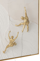 Painting Men Hanging Rectangle Acrylic White/Gold Colored