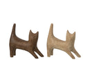 Cat Abstract Polyresin Beige/Dark Brown Assortment Of 2
