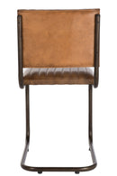 Chaise de salle à manger J Line moderne en cuir/métal cognac