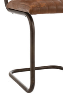 Chaise de salle à manger J Line moderne en cuir/métal cognac