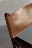 Chaise de réalisateur J Line en bois plissé/cuir cognac