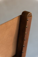 Chaise de réalisateur J Line en bois plissé/cuir cognac