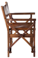 Chaise de réalisateur J Line en bois plissé/cuir cognac