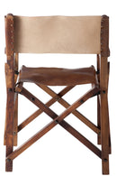 Chaise de réalisateur J Line en bois plissé/cuir cognac