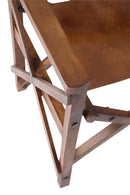 Chaise de réalisateur J Line en bois plissé/cuir cognac