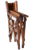 Chaise de réalisateur J Line en bois plissé/cuir cognac