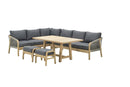 Santos lounge-diningset - 5-delig - links - acaciahout met white wash - rope donker grijs - mystic grey - Majorr