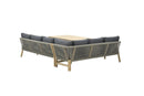 Santos lounge-diningset - 5-delig - links - acaciahout met white wash - rope donker grijs - mystic grey - Majorr