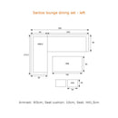 Santos lounge-diningset - 5-delig - links - acaciahout met white wash - rope donker grijs - mystic grey - Majorr