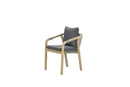 Santos dining fauteuil - acaciahout met white wash - rope donker grijs - mystic grey - Majorr