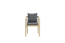 Santos dining fauteuil - acaciahout met white wash - rope donker grijs - mystic grey - Majorr