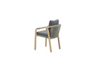 Santos dining fauteuil - acaciahout met white wash - rope donker grijs - mystic grey - Majorr