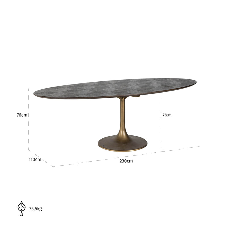 Eettafel Luxor ovaal diamant 230 - Majorr