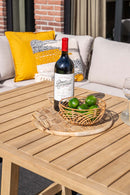Santos lounge-diningset - 5-delig - rechts -acaciahout met   white wash - rope taupe - grey sand - Majorr