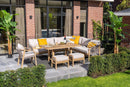 Santos lounge-diningset - 5-delig - rechts -acaciahout met   white wash - rope taupe - grey sand - Majorr