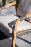 Santos dining fauteuil - acaciahout met white wash - rope taupe - grey sand - Majorr
