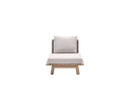 Lunar lounge fauteuil - acaciahout met white wash -  rope taupe - grey sand - Majorr