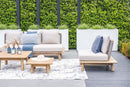 Lunar lounge fauteuil - acaciahout met white wash -  rope taupe - grey sand - Majorr