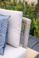 Lunar lounge fauteuil - acaciahout met white wash -  rope taupe - grey sand - Majorr