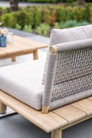 Lunar lounge fauteuil - acaciahout met white wash -  rope taupe - grey sand - Majorr