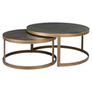 Salontafel Bloomville brass shagreen incl. glass tops (Set of 2)